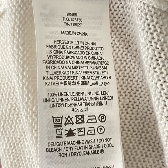 BODEN Cream Pointelle Open Front Linen Cardigan Size 10 Womens Sweater - Picture 9 of 9